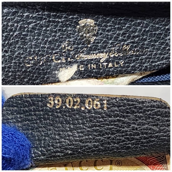 Authentic GUCCI Vintage GG Canvas Tote Bag PVC Leather Navy Blue/Grey - Picture 11 of 14